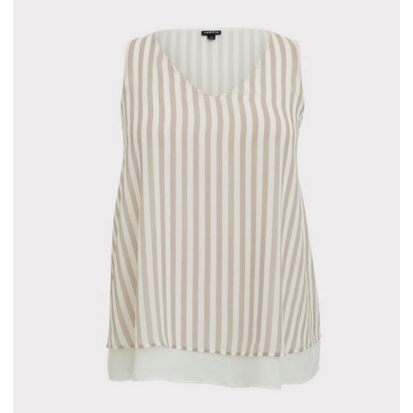 Torrid size 0, EUC  GEORGETTE DOUBLE LAYER SWING TANK - Picture 4 of 5